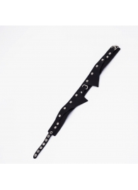 Черный однослойный кожаный ошейник с имитацией воротничка - Crazy Handmade - купить с доставкой в Невинномысске