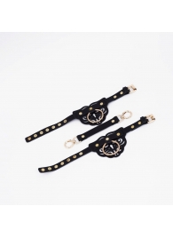 Черные оковы с золотистой фурнитурой - Crazy Handmade - купить с доставкой в Невинномысске