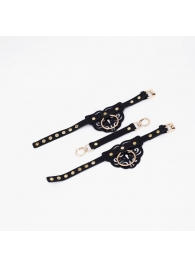 Черные оковы с золотистой фурнитурой - Crazy Handmade - купить с доставкой в Невинномысске