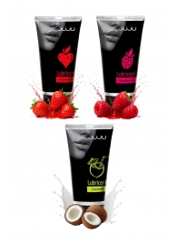 Набор из 3 съедобных лубрикантов JUJU (клубника, малина, кокос) - JuJu - купить с доставкой в Невинномысске