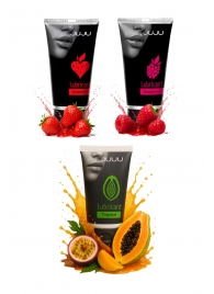Набор из 3 съедобных лубрикантов JUJU (клубника, малина, тропические фрукты) - JuJu - купить с доставкой в Невинномысске