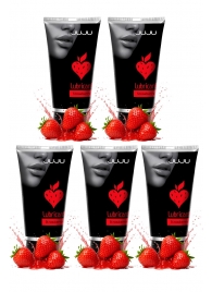 Набор из 5 съедобных лубрикантов JUJU со вкусом клубники - JuJu - купить с доставкой в Невинномысске