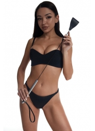 Стек с широким черным кожаным наконечником и металлической ручкой - 67 см. - Crazy Handmade - купить с доставкой в Невинномысске