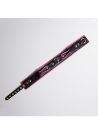 Черно-розовый ошейник с золотистой фурнитурой - Crazy Handmade - купить с доставкой в Невинномысске