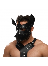 Черная кожаная маска «Собака» - Crazy Handmade - купить с доставкой в Невинномысске