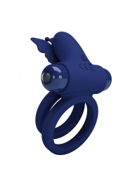 Синее эрекционное кольцо с вибростимуляцией клитора - Baile - в Невинномысске купить с доставкой