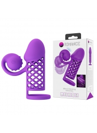Фиолетовая вибронасадка с клиторальным отростком Harden - Baile - в Невинномысске купить с доставкой