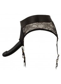 Черный женский страпон Strap-on Set: трусики и насадка - Orion - купить с доставкой в Невинномысске