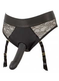 Черный женский страпон Strap-on Set: трусики и насадка - Orion - купить с доставкой в Невинномысске