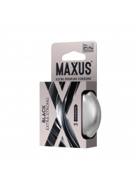 Черные утолщенные презервативы MAXUS Extra Strong с железным кейсом - 3 шт. - Maxus - купить с доставкой в Невинномысске