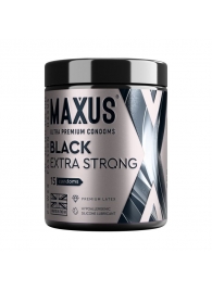 Черные утолщенные презервативы MAXUS Extra Strong с железным кейсом - 15 шт. - Maxus - купить с доставкой в Невинномысске