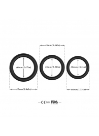 Набор из 3 черных эрекционных колец Stay Hard - Boys of Toys - в Невинномысске купить с доставкой