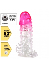 Прозрачно-розовая насадка на пенис Wilford - 13,5 см. - Baile - в Невинномысске купить с доставкой