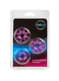 Набор из 3 лиловых эрекционных колец различной формы - Erowoman-Eroman - в Невинномысске купить с доставкой
