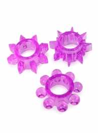 Набор из 3 лиловых эрекционных колец различной формы - Erowoman-Eroman - в Невинномысске купить с доставкой