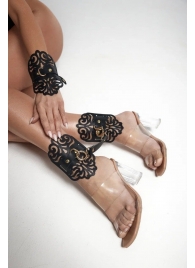 Черный фигурные оковы с золотистой фурнитурой - Crazy Handmade - купить с доставкой в Невинномысске