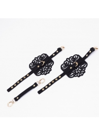 Черный фигурные оковы с золотистой фурнитурой - Crazy Handmade - купить с доставкой в Невинномысске