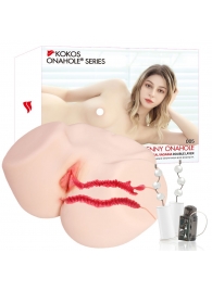 Мастурбатор-полуторс с двойным слоем материала и вибрацией Jenny Onahole Real Vagina - KOKOS - в Невинномысске купить с доставкой