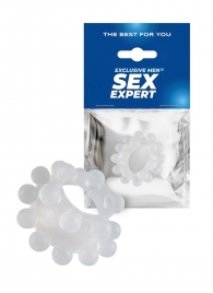 Эластичное эрекционное кольцо с двумя рядами шариков - Sex Expert - в Невинномысске купить с доставкой