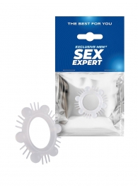 Эластичное эрекционное кольцо с шипиками и шариками - Sex Expert - в Невинномысске купить с доставкой