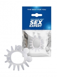 Эластичное эрекционное кольцо с шариками и лучами - Sex Expert - в Невинномысске купить с доставкой