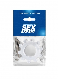 Прозрачное эрекционное кольцо со стимулирующими шариками - Sex Expert - в Невинномысске купить с доставкой