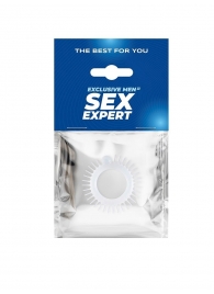 Эластичное эрекционное кольцо с шипиками и шариком - Sex Expert - в Невинномысске купить с доставкой