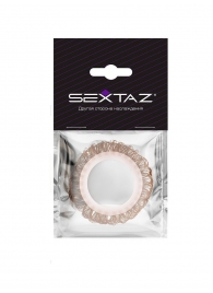Эрекционное кольцо с бежевыми «ресничками» - Sextaz - в Невинномысске купить с доставкой