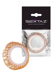 Эрекционное кольцо с бежевыми «ресничками» - Sextaz - в Невинномысске купить с доставкой