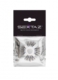 Эластичное эрекционное кольцо с черными «ресничками» - Sextaz - в Невинномысске купить с доставкой