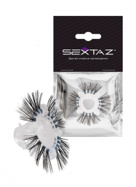 Эластичное эрекционное кольцо с черными «ресничками» - Sextaz - в Невинномысске купить с доставкой