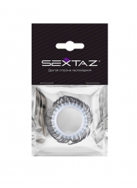 Эластичное эрекционное колечко с черными «ресничками» - Sextaz - в Невинномысске купить с доставкой