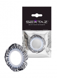 Эластичное эрекционное колечко с черными «ресничками» - Sextaz - в Невинномысске купить с доставкой