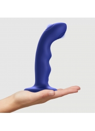 Синяя насадка-стимулятор Strap-On-Me Tapping Dildo Wave - Strap-on-me - купить с доставкой в Невинномысске