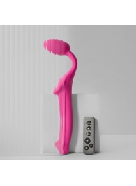 Ярко-розовый безремневой страпон Strap-on-me Vibrating Bendable Strap-On size XL - Strap-on-me - купить с доставкой в Невинномысске