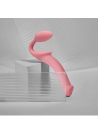 Розовый безремневой страпон Strap-on-me Semi-Realistic Bendable Strap-On size XL - Strap-on-me - купить с доставкой в Невинномысске