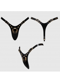 Черный пояс для фиксации насадок Strap-On-Me Leatherette Harness Fabulous - Strap-on-me - купить с доставкой в Невинномысске