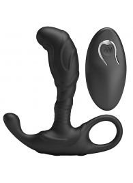 Черный изогнутый массажёр простаты с вибрацией и пультом ДУ - Baile - в Невинномысске купить с доставкой