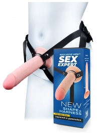 Мужской полый страпон на регулируемых ремешках - 22 см. - Sex Expert - купить с доставкой в Невинномысске