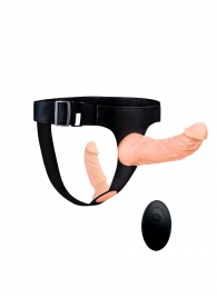 Женский страпон с 2 насадками, вибрацией и пультом ДУ - Erowoman-Eroman - купить с доставкой в Невинномысске