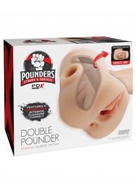 Телесный мастурбатор с вибрацией Double Pounder Vibrating Squeeze Stroker - Pipedream - в Невинномысске купить с доставкой