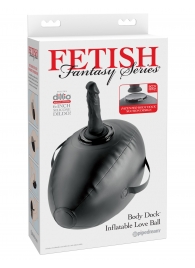 Черный надувной мяч с платформой для фиксации дилдо Body Dock Inflatable Love Ball - Pipedream - купить с доставкой в Невинномысске