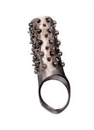 Дымчатая насадка на пенис с шипами и выпуклостями - 12,5 см. - Sex Expert - в Невинномысске купить с доставкой