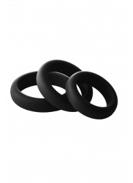 Набор из 3 черных эрекционных колец Smooth Silicone Cockring Pack - Dream Toys - в Невинномысске купить с доставкой