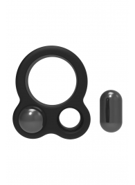 Черное эрекционное кольцо с утяжелителями Cockring Dual Weight - Dream Toys - в Невинномысске купить с доставкой