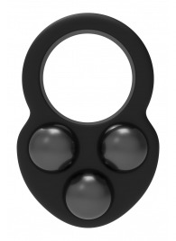 Черное эрекционное кольцо с утяжелителями - Dream Toys - в Невинномысске купить с доставкой