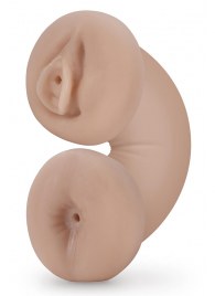 Телесный люминесцентный двусторонний мастурбатор Tasha - Blush Novelties - в Невинномысске купить с доставкой