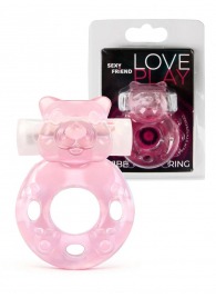 Розовое эрекционное виброкольцо в форме мишки - 1137 - в Невинномысске купить с доставкой