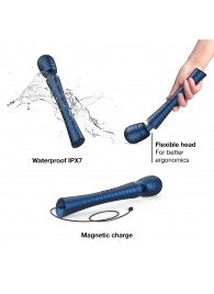 Синий вибромассажёр с насадками Man.wand Edgy - Manwan - в Невинномысске купить с доставкой