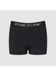 Черные трусики-боксеры для фиксации насадок Strap-on-me Harness Lingerie Allure - size S - Strap-on-me - купить с доставкой в Невинномысске